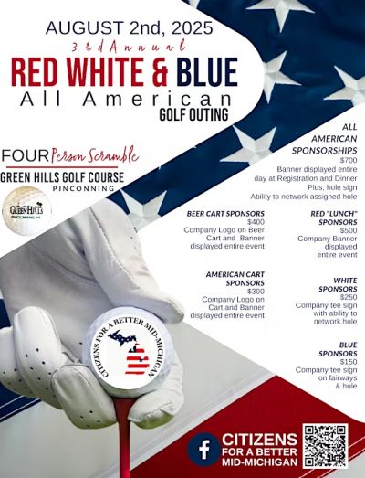 RED WHITE AND BLUE, ALL AMERICAN, GOLF OUTING